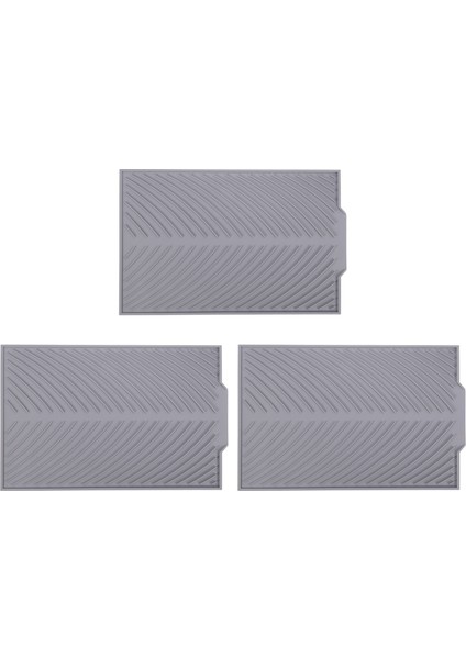 3x Bıck Kuru Mat Flume Katlama Drenaj Mat Dikdörtgen Tahliye Mat Kurutma Bulaşıkları Ped Isıya Dayanıklı Kaymaz Tepsi Gri (Yurt Dışından)