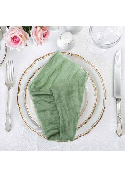 Gazlı Bez Peynirli Peçeteler Buruşuk Akşam Yemeği Peçeteleri Masa Peçeteleri Dekoratif Kumaş Peçeteler (Yeşil 24 Paket) (Yurt Dışından) modelleri