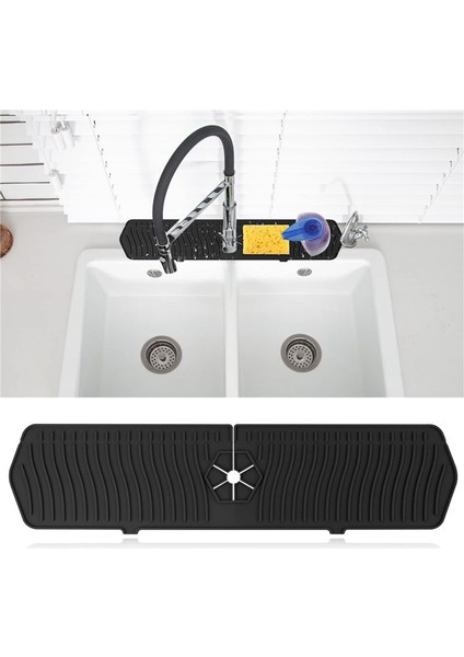 Mutfak Lavabo Sıçrama Gardiyanlar Sıçrama Muhafızları Mat Uzun Silikon Musluk Saplı Mutfak Siyahı Için Su Yakalayıcı Tepsisi (Yurt Dışından) fiyatları