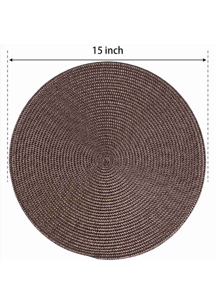 Yuvarlak Örgülü Placemats Set 24 Masa Paspasları Için Yemek Masaları Dokuma Yıkanabilir Kaymaz Yer Paspasları 15 Inç (Kahverengi) (Yurt Dışından) fiyatları