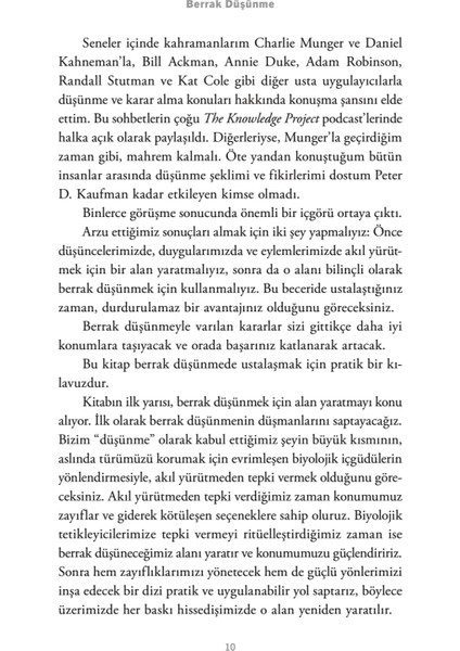 Berrak Düşünme: Sıradan Anları Olağanüstü Sonuçlara Dönüştürmek - Shane Parrish