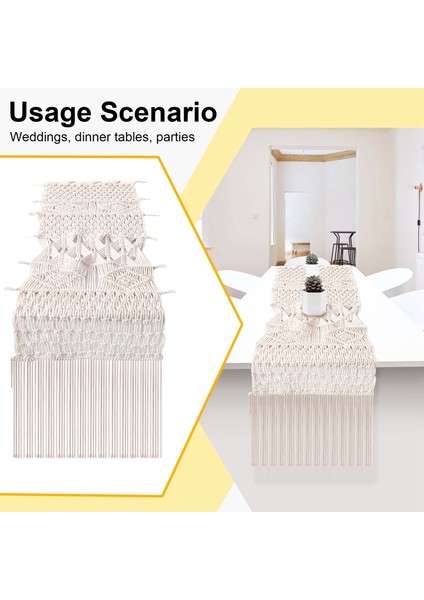 Makro Masa Koşucu Boho Düğün Masa Dekoru El Dokuması Vintage Farmhouse Bohem Yemek Odası Tarzı Süslemeleri (Yurt Dışından) fırsatları