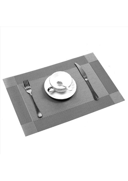 Placemat Çapraz Dokunma Dokuma Slip Olmayan Yalıtım Placemat Yıkanabilir Masa Paspasları Seti 8 (8 Pcs Placemats Gümüş Gray) (Yurt Dışından) fiyatları