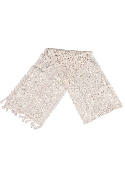 Zarif Krok Tığ Işi Macram Masa Koşucusu Rustik Düğün Dekorasyonu ve Çiftlik Evi Masa Dekoru Için Püsküllü (Yurt Dışından)