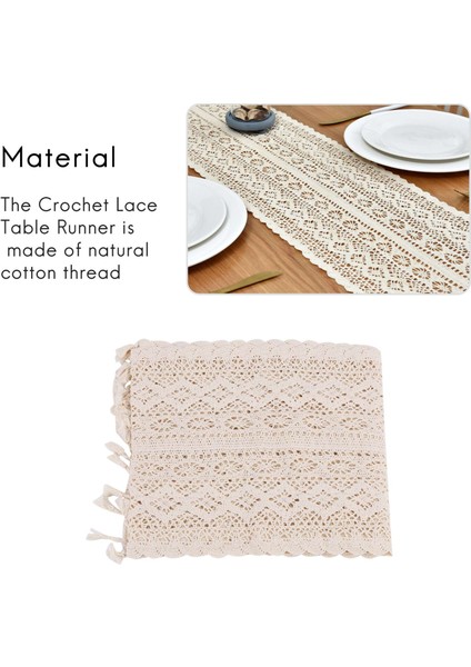 Zarif Krok Tığ Işi Macram Masa Koşucusu Rustik Düğün Dekorasyonu ve Çiftlik Evi Masa Dekoru Için Püsküllü (Yurt Dışından) fiyatları