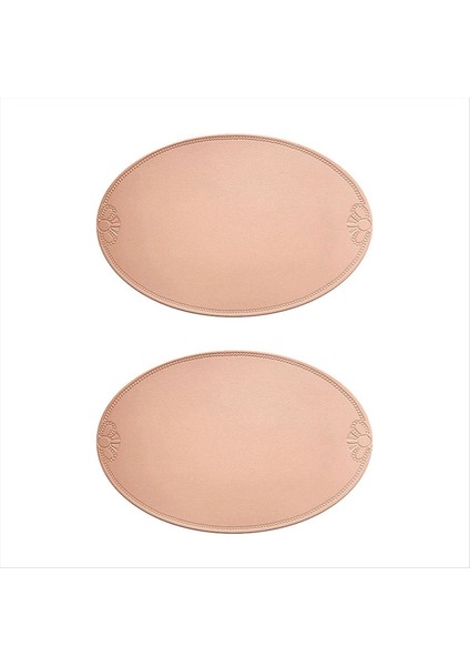 Retro Pu Placemat Avrupa Fransız Tarzı Oval Yalıtım Mats Su Geçirmez ve Yağ Durumsal Batı Yemek Masası Mat Ev A (Yurt Dışından)