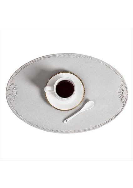 Retro Pu Placemat Avrupa Fransız Tarzı Oval Yalıtım Mats Su Geçirmez ve Yağ Durumsal Batı Yemek Masası Mat Ev A (Yurt Dışından) fırsatları