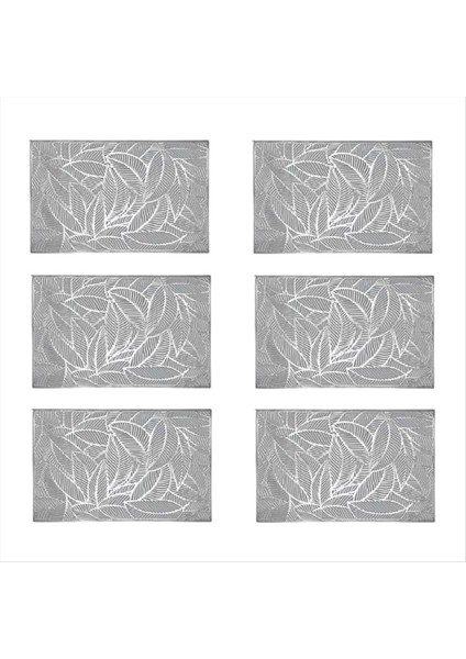 6 Adet Dikdörtgen Yapraklar Yalıtılmış Placemats Üst Düzey Otel Yemek Restoran Masası Mat Dekorasyon Içi Boş Placemat A (Yurt Dışından)