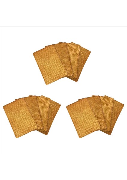 Paket 12 Doğal Seagrass Place Mathand Dokunma Dikdörtgen Rattan Placemats Saman Çay Kupası Mat Potholder (Yurt Dışından)