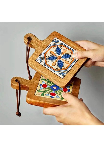 Masif Ahşap Karo Yalıtım Potu Paspasları Ev Retro Placemats Sıcaklığa Dayanıklı Mutfak Masa Paspasları Coasters C (Yurt Dışından) modelleri