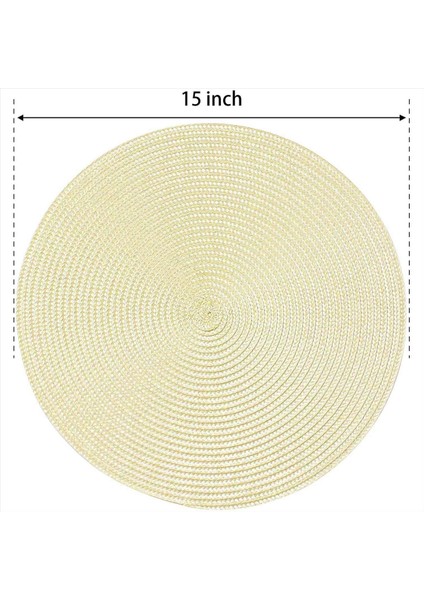 Yuvarlak Örgülü Placemats Yemek Masaları Için 6 Masa Paspasları Dokuma Yıkanabilir Kaymaz Yer Paspasları 15 Inç (Bej) (Yurt Dışından) indirimleri