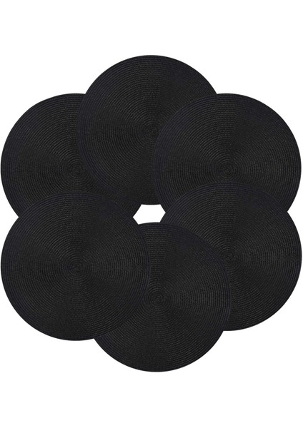 Yuvarlak Örgülü Placemats Set 6 Masa Paspasları Için Yemek Masaları Dokuma Batılabilir Slip Olmayan Yer Paspasları 15 Inç Cadılar Bayramı Siyah (Yurt Dışından) modelleri