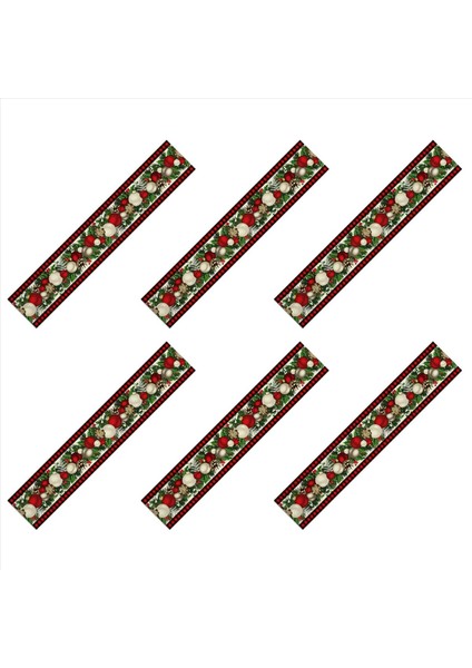 6x Keten Kırmızı ve Siyah Kontrol Ekose Noel Masası Koşucu 72 Inç Uzunluğunda Mevsimsel Kış Noel Masası Dekorasyon (Yurt Dışından)