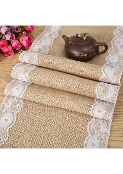 4pcs Dantel Masa Runner Retro Dantel Çuval Çuval Çuval Çuval Masa Masa Koşucuları Ülke Düğün Partisi Yemek Masa Kapağı Dekorasyonu C (Yurt Dışından) fiyatları