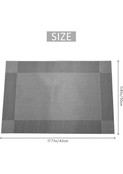 Placemat Çapraz Dokunma Dokuma Slip Olmayan Yalıtım Placemat Yıkanabilir Masa Paspasları 4 (4pcs Placemats Gümüş Gray) (Yurt Dışından) fırsatları