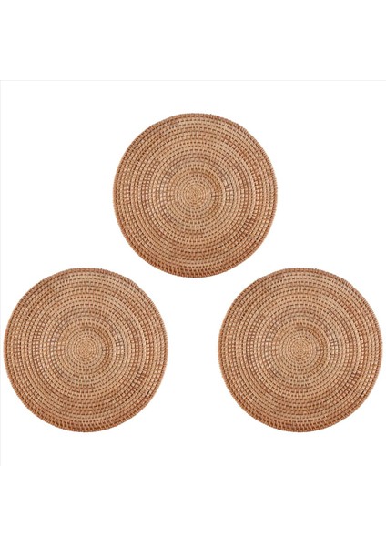 3 Adet El Yapımı Yuvarlak Doğal Rattan Placemat Çiftlik Evi Yuvarlak Hasır Placemats Yemek Masası Düğün Partiler Barbekü Vb (Yurt Dışından) modelleri