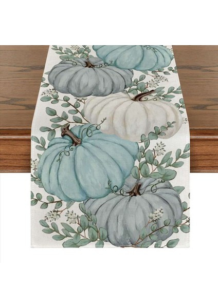 2x Sonbahar Okaliptüs Bırak Kabak Masa Koşucu Sonbahar Şükran Günü Mutfak Yemek Masa Dekorasyonu Iç Mekan A Için (Yurt Dışından) fiyatları