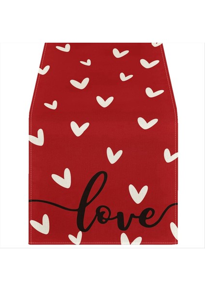 Kırmızı Aşk Sevgililer Günü Masa Koşucu Mevsim Yıldönümü Mutfak Yemek Masa Dekorasyonu Kapalı Ev Partisi (Yurt Dışından)