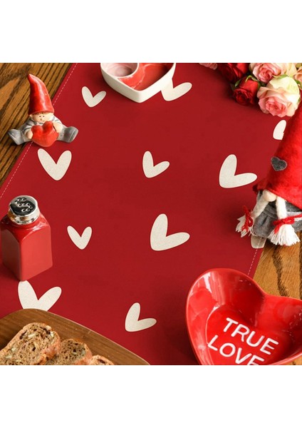 Kırmızı Aşk Sevgililer Günü Masa Koşucu Mevsim Yıldönümü Mutfak Yemek Masa Dekorasyonu Kapalı Ev Partisi (Yurt Dışından) modelleri
