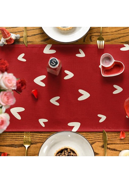 Kırmızı Aşk Sevgililer Günü Masa Koşucu Mevsim Yıldönümü Mutfak Yemek Masa Dekorasyonu Kapalı Ev Partisi (Yurt Dışından) fırsatları