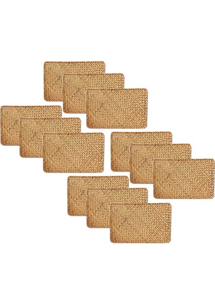 12 Paket Doğal Seagrass Place Mat 17 7inch x 12INCH El Dokuması Dikdörtgen Rattan Placemats (Yurt Dışından)