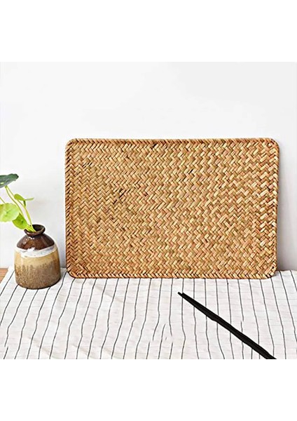 12 Paket Doğal Seagrass Place Mat 17 7inch x 12INCH El Dokuması Dikdörtgen Rattan Placemats (Yurt Dışından) modelleri