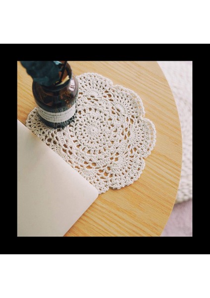 4pcs 8 6 Inç Doilies Tığ Işi Yuvarlak Dantel Doily El Yapımı Placemats Pamuk Tığ Işi Bardak Altlıkları (Bej) (Yurt Dışından) modelleri