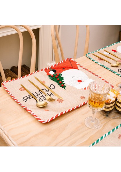 Noel Dekorasyon Malzemeleri Yaşlı Adam Nakış Placemats Yemek Masa Giyim Yalıtım Pad Masa Korku (Yurt Dışından) fiyatları