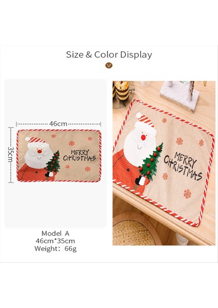 Noel Dekorasyon Malzemeleri Yaşlı Adam Nakış Placemats Yemek Masa Giyim Yalıtım Pad Masa Korku (Yurt Dışından) modelleri