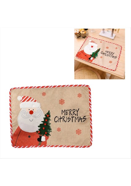 Noel Dekorasyon Malzemeleri Yaşlı Adam Nakış Placemats Yemek Masa Giyim Yalıtım Pad Masa Korku (Yurt Dışından) fırsatları