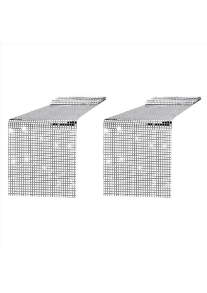2x Disko Parti Masa Koşucusu Ayna Gümüş Folyo Masa Runner Glitter Metalik Masa Kapağı Disko Dans Partisi Düğün (Yurt Dışından)