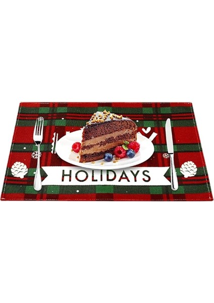 Noel Placemats Yemek Masası Için Noel Isıya Dayanıklı Placemats Pamuk Keten Kaymaz Yer Paspasları Tatil Için (Yurt Dışından) modelleri