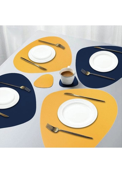 Düzensiz Şekil Placemat Takım Yağı Geçirmez ve Su Geçirmez Çift Taraflı Yemek Mat Geniş Kullanım (Yurt Dışından) fırsatları