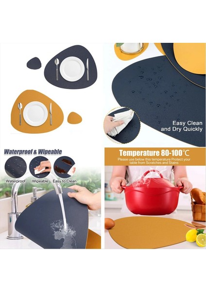 Düzensiz Şekil Placemat Takım Yağı Geçirmez ve Su Geçirmez Çift Taraflı Yemek Mat Geniş Kullanım (Yurt Dışından) indirimleri