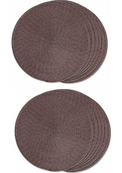 Yuvarlak Örgülü Placemats Yemek Masaları Için 12 Masa Paspasları Dokuma Yıkanabilir Kaymaz Yer Paspasları 15 Inç (Kahverengi) (Yurt Dışından)