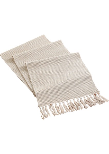 2x Farmhouse Masa Koşucu Vintage Rustik Masa Koşucu Pamuk Örgülü Sehpa Koşucu Bej Dokuma Masa Koşucu (Yurt Dışından) fiyatları