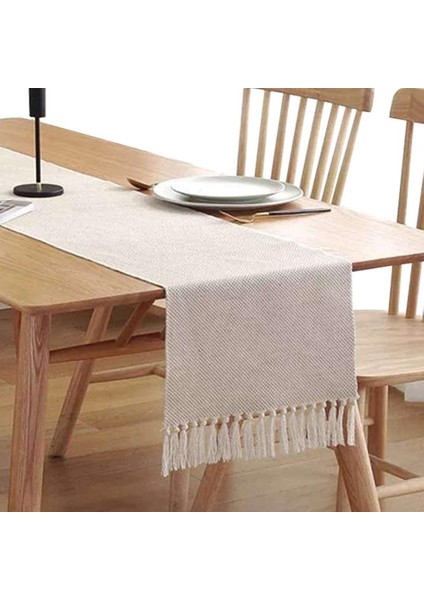 Pamuk Keten Saçak Masa Koşucu Dokuma Dekoratif Masa Koşucuları Mutfak Dekoru Için Makram Masa Koşucu 13X70INCH (Yurt Dışından) modelleri