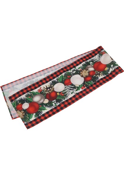 Keten Kırmızı ve Siyah Kontrol Ekose Noel Masası Koşucu 72 Inç Uzunluğunda Mevsimsel Kış Noel Masası Dekorasyonu (Yurt Dışından) modelleri