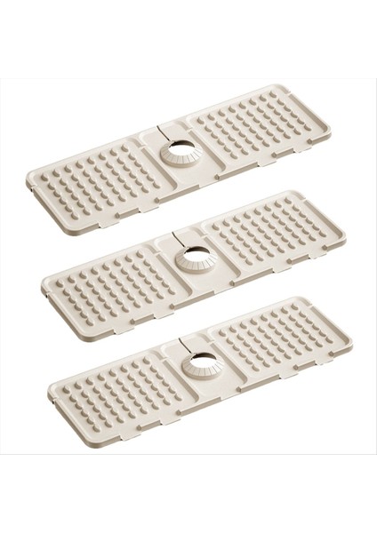 Mutfak Lavabo Musluk Ped Silikon Lavabo Musluk Ped Sıçrama Koruması Musluk Su Emme Lavabo Koruma Pedi Krem-Beyaz (Yurt Dışından)