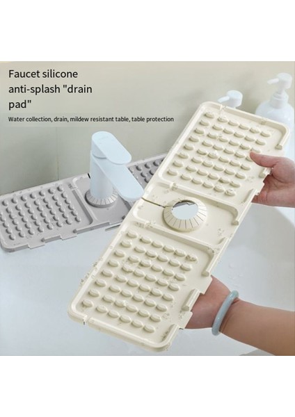 Mutfak Lavabo Musluk Ped Silikon Lavabo Musluk Ped Sıçrama Koruması Musluk Su Emme Lavabo Koruma Pedi Krem-Beyaz (Yurt Dışından) modelleri