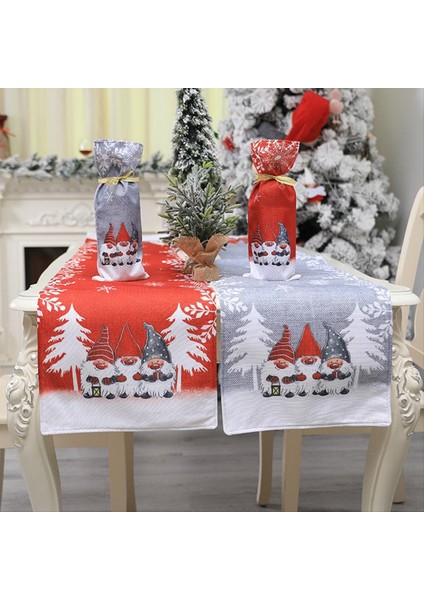 Gri Noel Masa Örtüsü Noel Dekorasyon Malzemeleri Kumaş Masa Koşucusu Noel Masası Dekorasyonu (Yurt Dışından) modelleri
