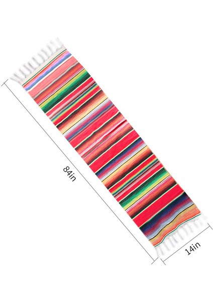 4 Paket 14 x 84 Inç Meksika Masa Koşucu 14 x 84 Inç Meksika Parti Düğün Saçak Pamuklu Serape Battaniye Masa Koşucu (Yurt Dışından) fiyatları
