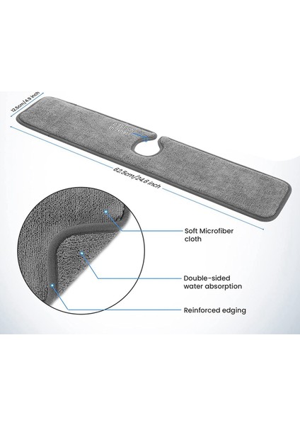 2x Lavabo Sıçrama Koruyucusu Mutfak Için Musluk Emici Paspas Musluk Arkasında Çanak Kurutma Mat Tezgah Için Kurutma Pedleri (Yurt Dışından) fırsatları