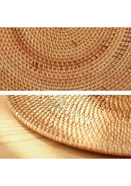 6 Adet El Yapımı Yuvarlak Doğal Rattan Placemat Çiftlik Evi Yuvarlak Hasır Placemats Yemek Masası Düğün Partiler Barbekü Vb (Yurt Dışından)