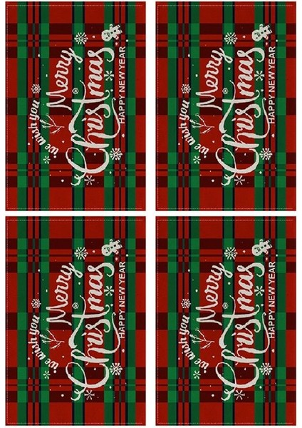 Noel Placemats Noel Isıya Dayanıklı Placemats Yemek Masası Pamuk Keten Slip Olmayan Yer Paspasları Tatil Için (Yurt Dışından) fiyatları