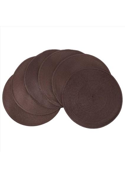 Yuvarlak Örgülü Placemats Yemek Masaları Için 6 Masa Paspasları Dokuma Yıkanabilir Kaymaz Yer Paspasları 15 Inç (Kahverengi) (Yurt Dışından) fiyatları