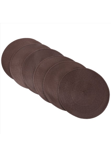 Yuvarlak Örgülü Placemats Yemek Masaları Için 6 Masa Paspasları Dokuma Yıkanabilir Kaymaz Yer Paspasları 15 Inç (Kahverengi) (Yurt Dışından) modelleri