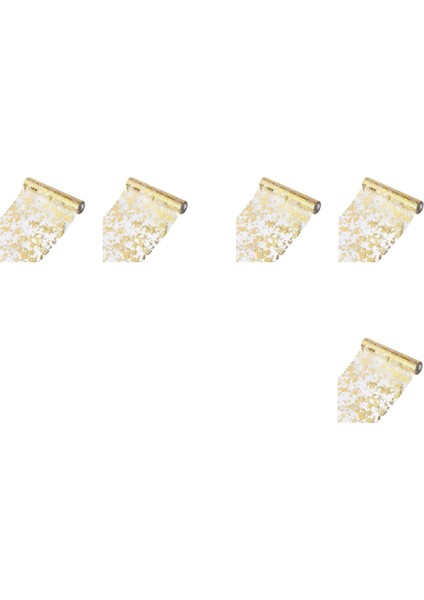 5x Masa Koşucu Köpüklü Polyester Tül Şerit Rulo Altın Folyo Partisi Düğün Noel Dekor 28CMX10M (Yurt Dışından)