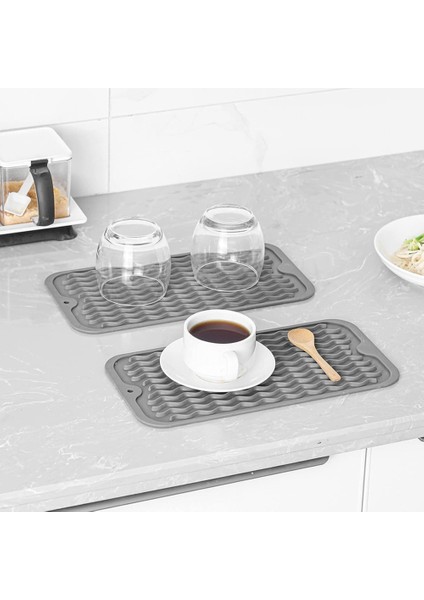 Çoklu Kullanım Için Çanak Kurutma Mat Kolay Temiz Çevre Dostu Isıya Dayanıklı Silikon Paspas Mutfak Tezgahı Grey-A (Yurt Dışından) fiyatları
