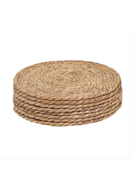 Doğal Su Sümbül Placemats 8 Seti Isı Direnci T Rattan Dokuma Paspaslar Açık Hava Yemek (Yurt Dışından)
